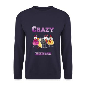 Crazy Chicken Gang - Unisex Sweatshirt - navy - Front - Alina (178cm) & Michal (187cm)