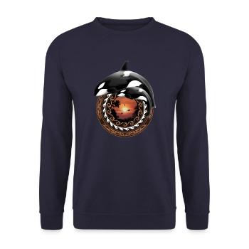 Orca killer whale - Unisex Sweatshirt - navy - Front - Alina (178cm) & Michal (187cm)