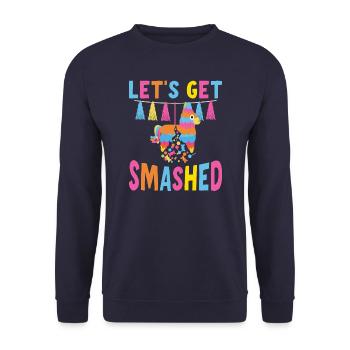 Let's Get Smashed Pinata - Unisex Sweatshirt - navy - Front - Alina (178cm) & Michal (187cm)