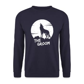 The Groom - Der Bräutigam - Unisex Pullover - Navy - Vorne - Alina (178cm) & Michal (187cm)