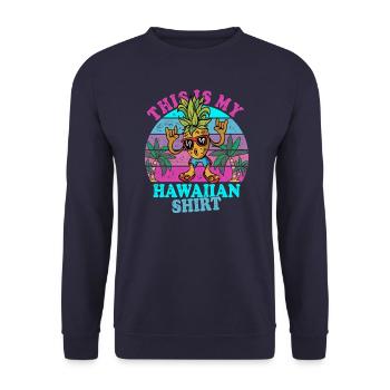 Das ist mein Hawaiianisches Shirt - Unisex Pullover - Navy - Vorne - Alina (178cm) & Michal (187cm)