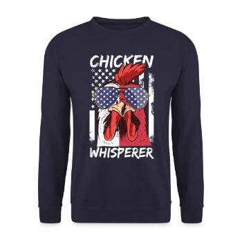 Hühnerflüsterer Chicken Whisperer - Unisex Sweatshirt - navy - Front - Alina (178cm) & Michal (187cm)