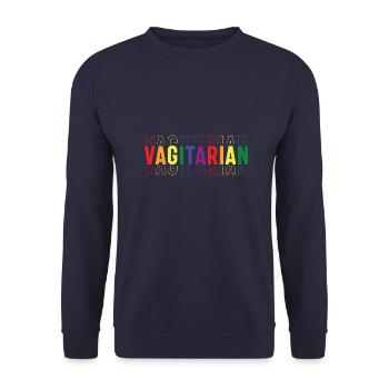 Vagitarier Lesbisch Homosexuell Paar Valentinstag - Unisex Pullover - Navy - Vorne - Alina (178cm) & Michal (187cm)