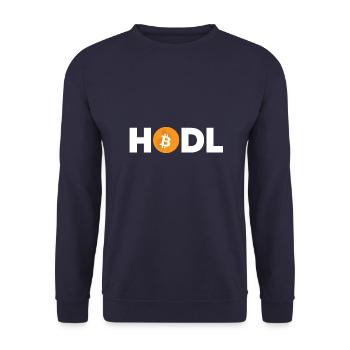 Bitcoin Plan B BTC Satoshi Crypto Hodl Maximaliste - Sweat-shirt Unisexe - marine - Devant - Alina (178cm) & Michal (187cm)