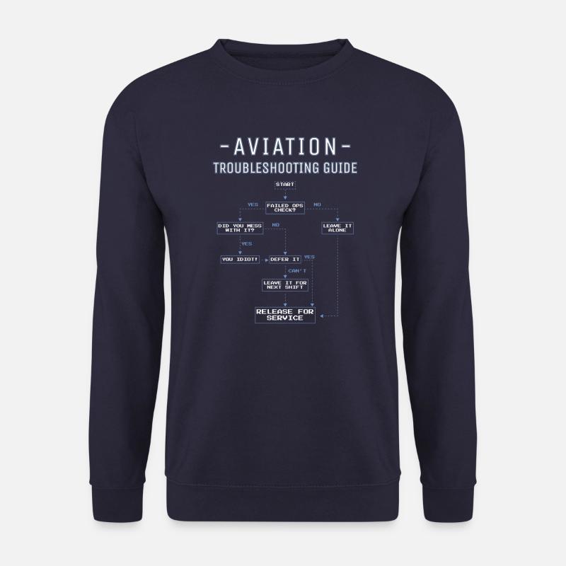 Luftfahrt-Handbuch zur Fehlerbehebung - Unisex Pullover - Navy