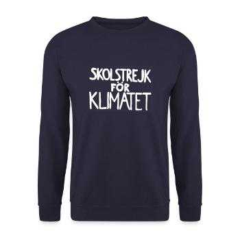 Greta skolstrejk - Unisex Sweatshirt - navy - Front - Alina (178cm) & Michal (187cm)