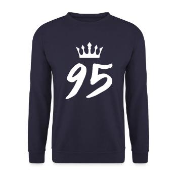 95 Number crown - Unisex Sweatshirt - navy - Front - Alina (178cm) & Michal (187cm)