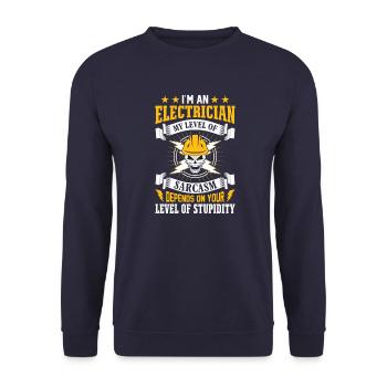 Electrician Electrical Engineer Electronics Technician Sarcasm - Unisex Sweatshirt - navy - Front - Alina (178cm) & Michal (187cm)