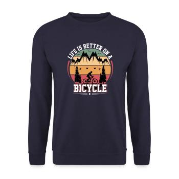 Cycopath Fahrrad E-Bike Radfahren Rennrad Fahrrad - Unisex Pullover - Navy - Vorne - Alina (178cm) & Michal (187cm)