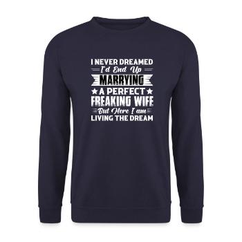 Ich liebe meine Königin Paare Pärchen Ehefrau - Unisex Pullover - Navy - Vorne - Alina (178cm) & Michal (187cm)