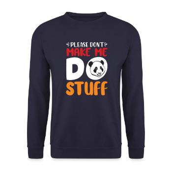 Panda Fell Kuscheltier Herz Japan Asien China - Unisex Pullover - Navy - Vorne - Alina (178cm) & Michal (187cm)