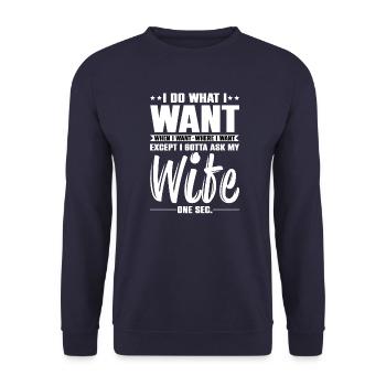 Ich liebe meine Königin Paare Pärchen Ehefrau - Unisex Pullover - Navy - Vorne - Alina (178cm) & Michal (187cm)