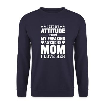 Stolze Mama Einer Wundervollen Tochter Geschenk - Unisex Pullover - Navy - Vorne - Alina (178cm) & Michal (187cm)