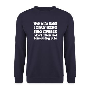 Femme dictons drôles disant sarcasme mari - Sweat-shirt Unisexe - marine - Devant - Alina (178cm) & Michal (187cm)