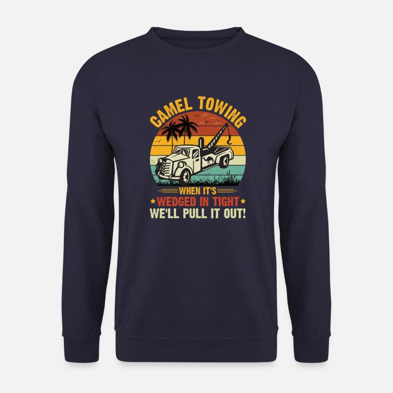 Cooles Cartoon-Kamel-Abschleppen - Unisex Pullover - Navy