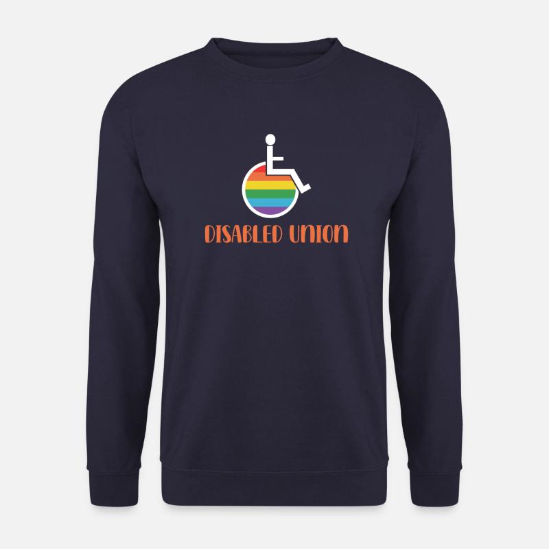 LGBTQ Rollstuhlunterstützung Rainbow Flag - Unisex Pullover - Navy