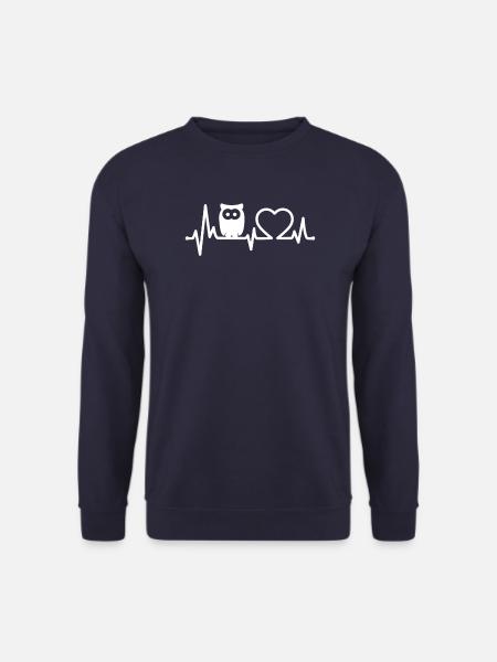 Eule Nachtaktiv nachteule Vogel Tier Mond - Unisex Pullover - Navy