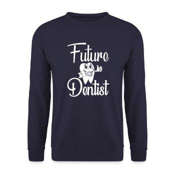 Zahnarzthelferin Zahnarzt Zahn - Unisex Pullover - Navy - Vorne - Alina (178cm) & Michal (187cm)