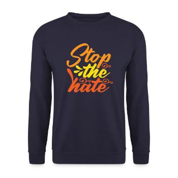 Nationality Man Against racism Human rights - Unisex Sweatshirt - navy - Front - Alina (178cm) & Michal (187cm)