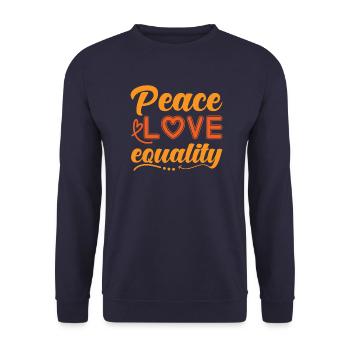 Paix Paix Amour Paix Monde - Sweat-shirt Unisexe - marine - Devant - Alina (178cm) & Michal (187cm)