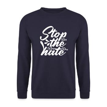 Nationality Man Against racism Human rights - Unisex Sweatshirt - navy - Front - Alina (178cm) & Michal (187cm)