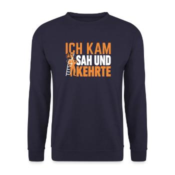 Schornsteinfeger Kaminkehrer Chimney Sweep - Unisex Pullover - Navy - Vorne - Alina (178cm) & Michal (187cm)