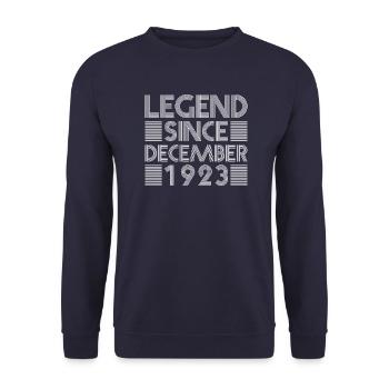 Anniversaire des légendes Décembre 1923 cadeau de naissance - Sweat-shirt Unisexe - marine - Devant - Alina (178cm) & Michal (187cm)