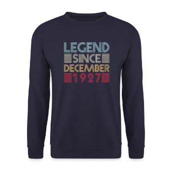Legends birthday December 1927 born gift - Unisex Sweatshirt - navy - Front - Alina (178cm) & Michal (187cm)