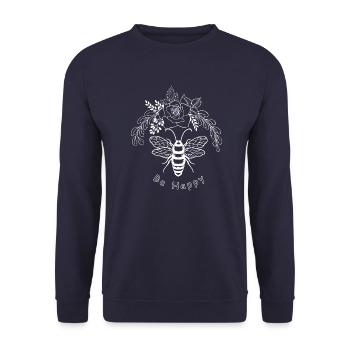 Biene - Unisex Pullover - Navy - Vorne - Alina (178cm) & Michal (187cm)