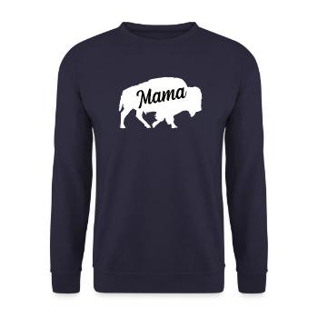 Buffle bœuf maman famille enfants bison bœuf - Sweat-shirt Unisexe - marine - Devant - Alina (178cm) & Michal (187cm)