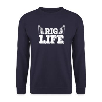 Oil rig oil gas workers drilling oil platform - Unisex Sweatshirt - navy - Front - Alina (178cm) & Michal (187cm)