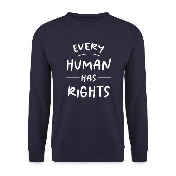 Menschenrechte Politik Freiheit Demonstrieren - Unisex Pullover - Navy - Vorne - Alina (178cm) & Michal (187cm)