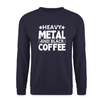 Café et Heavy Metal Rock Heavy Metal Metalhead - Sweat-shirt Unisexe - marine - Devant - Alina (178cm) & Michal (187cm)