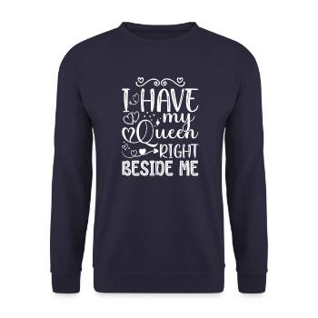 Look de partenaire de couple de mariage nouvellement marié - Sweat-shirt Unisexe - marine - Devant - Alina (178cm) & Michal (187cm)