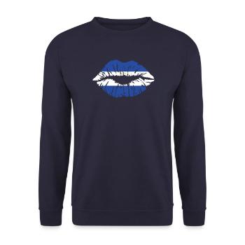 El Salvador Bitcoin Heart Country Holidays - Unisex Sweatshirt - navy - Front - Alina (178cm) & Michal (187cm)