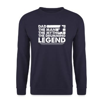 Schlagzeuger Vater Drummer Trommeln Papa - Unisex Pullover - Navy - Vorne - Alina (178cm) & Michal (187cm)