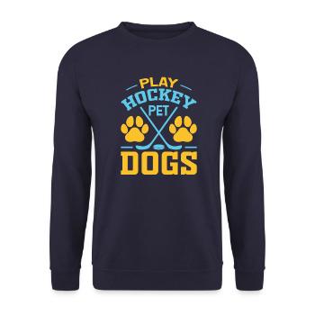 Club de hockey sur glace Sport d’équipe Cadeau Chiens - Sweat-shirt Unisexe - marine - Devant - Alina (178cm) & Michal (187cm)