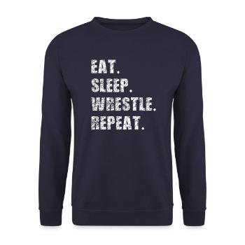 Lutte Lutte Cadeau de lutteur lutteur - Sweat-shirt Unisexe - marine - Devant - Alina (178cm) & Michal (187cm)