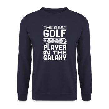 Golf Golfer Gift Hobby Club Quote - Unisex Sweatshirt - navy - Front - Alina (178cm) & Michal (187cm)