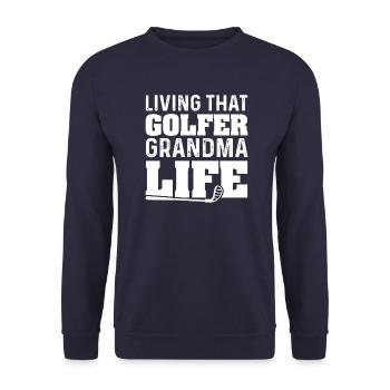 La grand-mère de la grand-mère de golf - Sweat-shirt Unisexe - marine - Devant - Alina (178cm) & Michal (187cm)