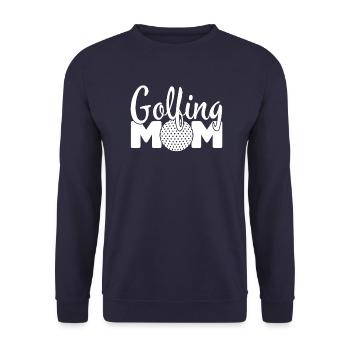 Golfspieler Golfer Golfschläger Golfen Golf Mutter - Unisex Pullover - Navy - Vorne - Alina (178cm) & Michal (187cm)