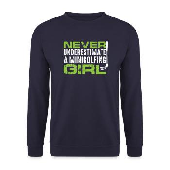 MINIGOLF GOLFEUR GOLFEUR -GOLFEUR -GOLFEUR -GOLFEUR - Sweat-shirt Unisexe - marine - Devant - Alina (178cm) & Michal (187cm)