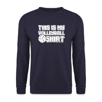 Volleyball Volley Aufschlag Volleyballspieler - Unisex Pullover - Navy - Vorne - Alina (178cm) & Michal (187cm)
