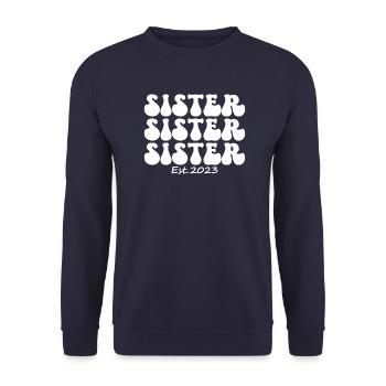 Sister 2023 - Unisex Sweatshirt - navy - Front - Alina (178cm) & Michal (187cm)