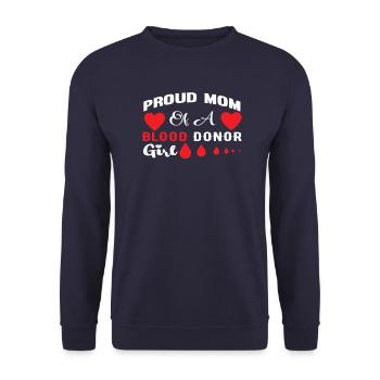 Blood donation Blood donation Blood donor Mama daughter - Unisex Sweatshirt - navy - Front - Alina (178cm) & Michal (187cm)
