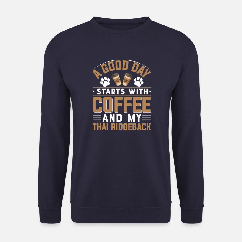 Thai Ridgeback Kaffee Trinken Koffein Hunde - Unisex Pullover - Navy