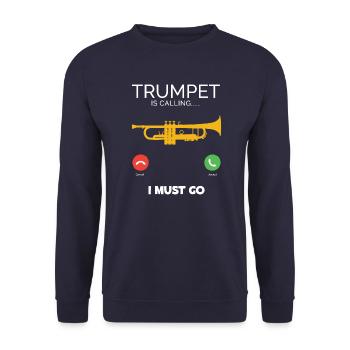 Trumpet Orchestra Musician Trumpeter Brass Music - Unisex Sweatshirt - navy - Front - Alina (178cm) & Michal (187cm)