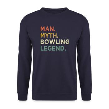 Bowling Cone Spareball Pins Ball Strike - Unisex Sweatshirt - navy - Front - Alina (178cm) & Michal (187cm)