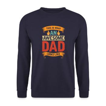Welt bester Papa Vater Paare Paar Eltern Dad daddy - Unisex Pullover - Navy - Vorne - Alina (178cm) & Michal (187cm)