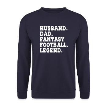 Fantasy Football Father Husband Fantasy Woman - Unisex Sweatshirt - navy - Front - Alina (178cm) & Michal (187cm)